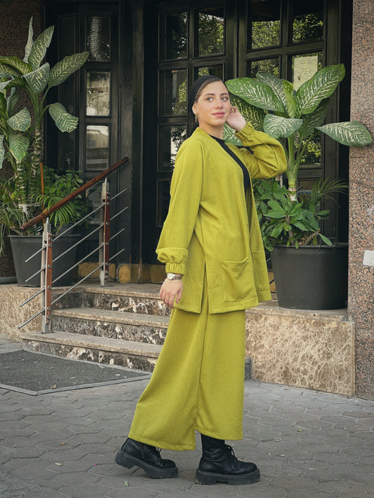 Lime Pocket Ripped Skirt