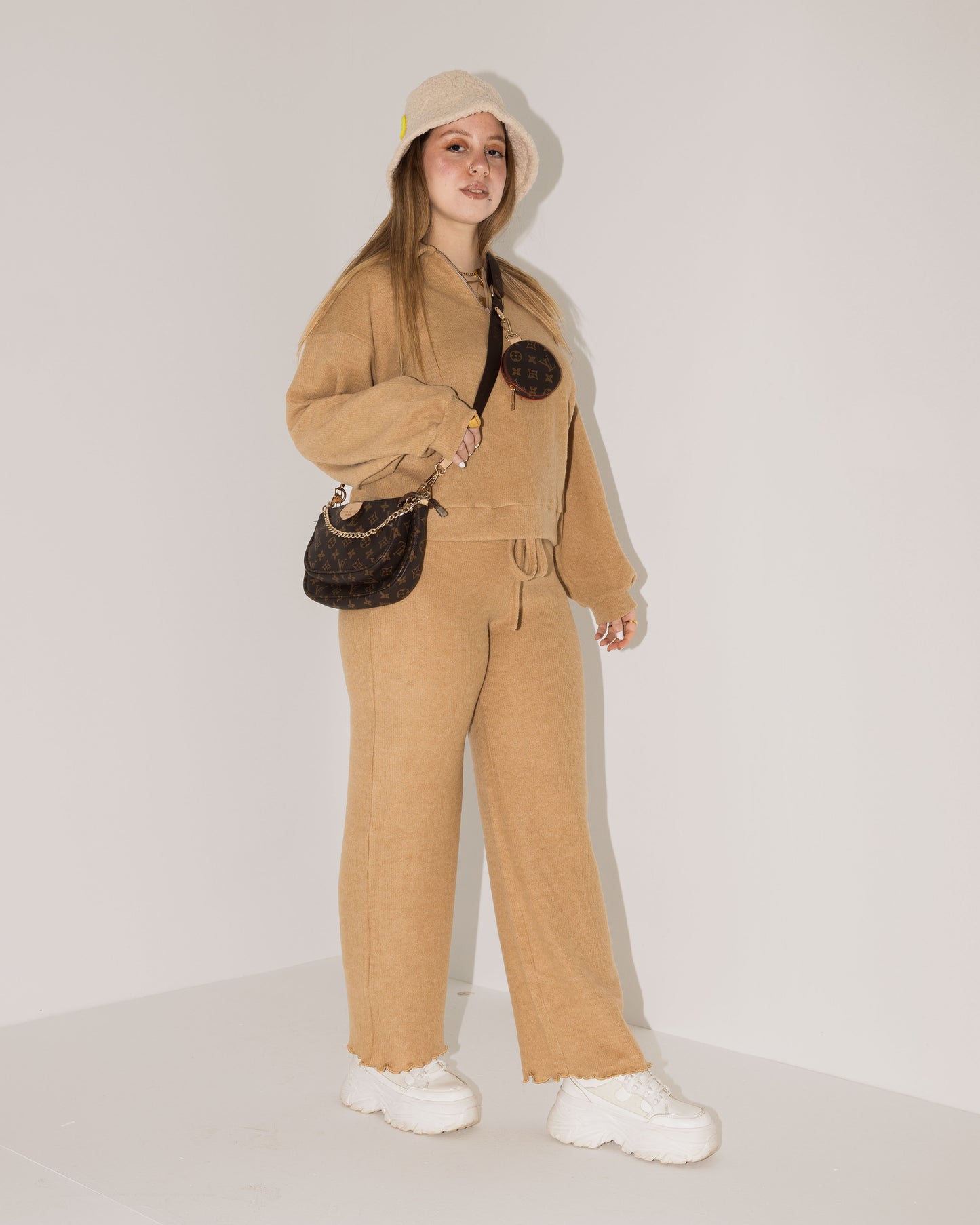 Beige-Knitted Pants