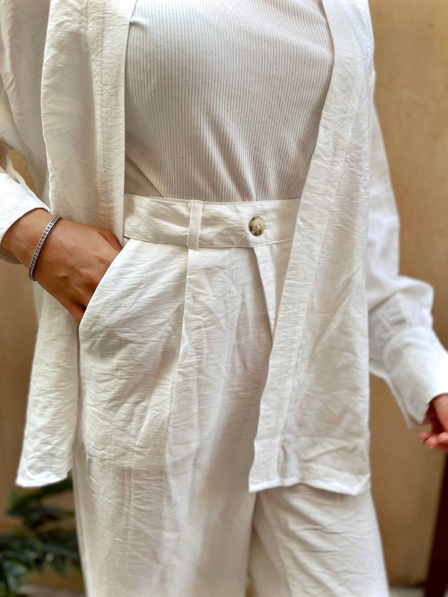 Linen pants -White